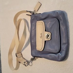 Coach blue leather crossbody pocketbook
